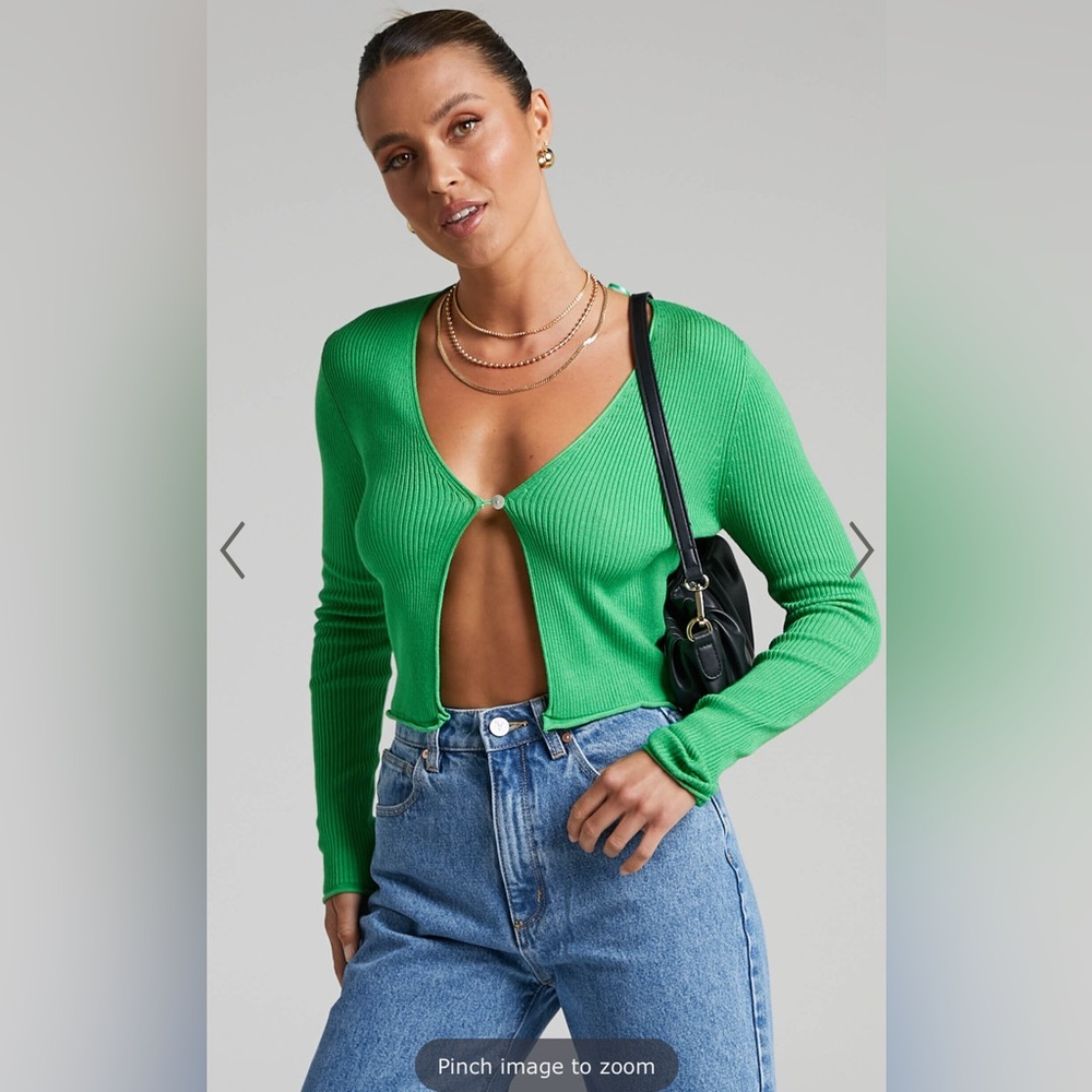LIONESS Vineyard Crop Cardi – Green